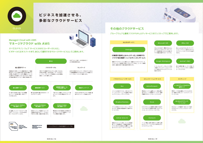 ネットワーク通信パンフレットデザイン事例