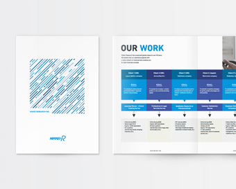 日経企業海外法人マーケティングリサーチ企業英語版会社案内のデザイン